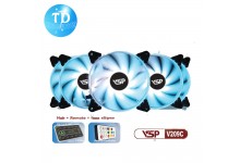 Bộ Kit 5 Fan Case 12cm VSP V209C LED RGB (1 Hub + 1 Remote + 5 Fan) - Hàng chính hãng VSP phân phối