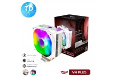 Tản nhiệt CPU VSP V4 Plus [TRẮNG] LED ARGB (Tản khí 4 ống đồng, 1 Fan 12cm, Full Socket) - Hàng chính hãng VSP phân phối
